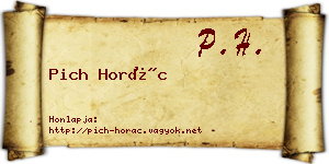 Pich Horác névjegykártya